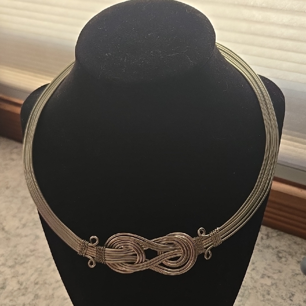 Silver Twisted Knot Necklace/Choker